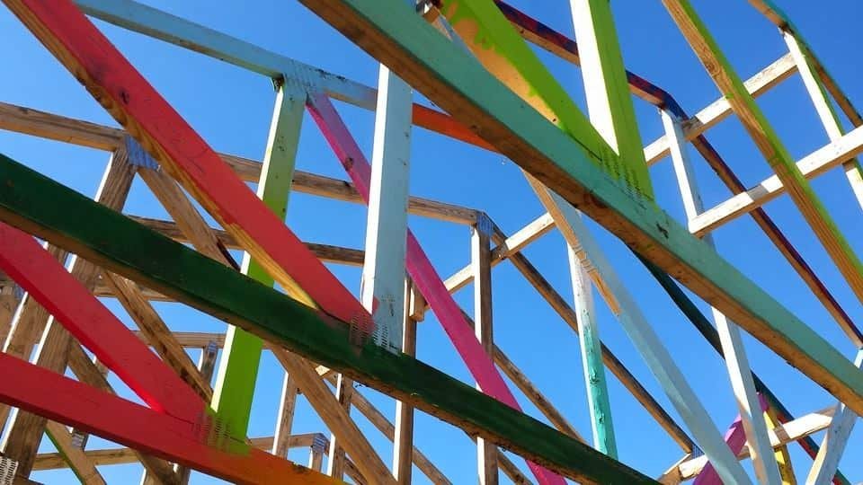 Inspiring picture of painted studs in a future Habitat home